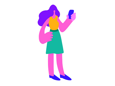 Woman character with phone