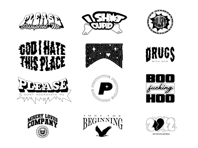 Sticker Logo Set graphic design illustration logo typography