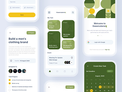 Task Management app app design clean app daily app green icon iconography illustration layout management app minimalist mobile app mobile design screen task task management ui design uiux ux design