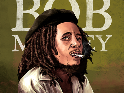Bob Marley bob marley brush draw illustration legend music photoshop rasta reggae singer