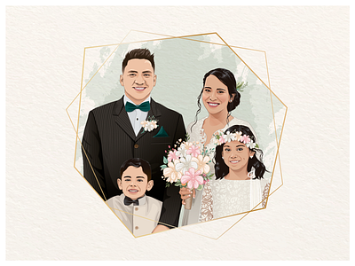 WEDDING PORTRAIT cartoon design draw drawing family illustration illustrator portrait portrait art portrait illustration vector wedding wedding illustration