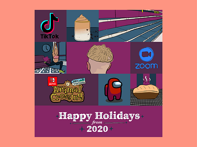 Happy Holidays from 2020 adobefresco card funny holiday humor illustraion seasonal trends trends2020