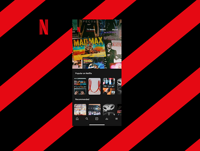 Netflix Mobile Homepage branding ui