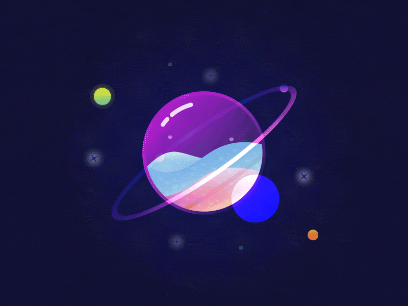 Glass Planet animation illustration planet rebound space tutorial