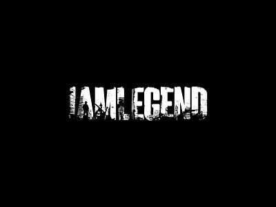 "I AM LEGEND" Logo branding damage design destroyed flat lettering logo modern ruin stipple stippling typography videogames wreckage