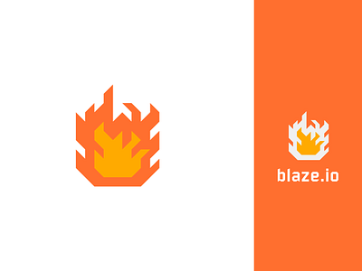 Blaze.io Concept Logo blaze branding design fire flat geometric icon lettering logo minimal pixelart typography vector