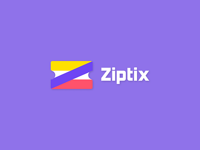 ziptix Concept Logo branding design flat geometric illustrator lettering logo logo design ticket typography vector