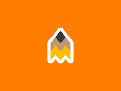 M+M Design Logo brand design branding design flat geometric icon illustrator logo design minimal minimalism modern orange pencil yellow