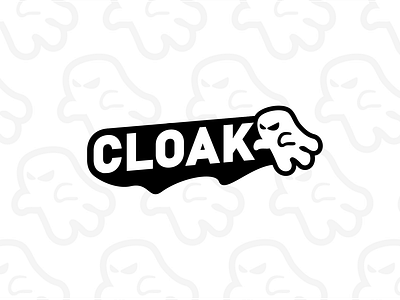 Cloak Branding black bold branding cloak design flat ghost logo logo design logotype minimal typography white wraith