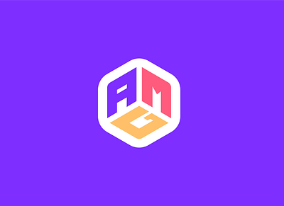 AMG Concept Logo branding colorful flat geometric hexagon icon logo logotype minimal modern purple typography vibrant