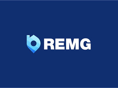 Real Estate Management Group blue branding business flat geometric icon logo minimal modern real estate branding typography vibrant