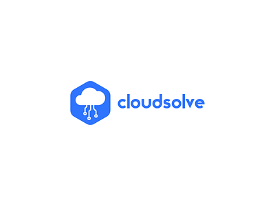 Cloudsolve Saas App app blue branding circuits cloud computing data digital flat geometric logo minimal saas server sky storage