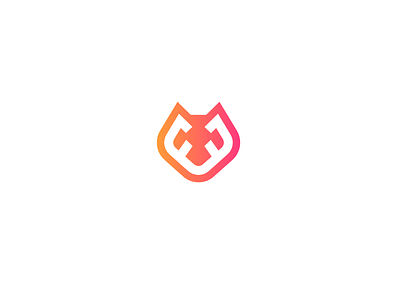 F + Fox Logo animal app branding flat fox logo geometric logo minimal saas software vibrant