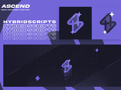 Hybrid Scripts automation branding flat geometric h logo hybrid hypebeast icon logo minimal modern purple script sneaker software videogame