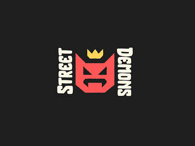STREET DEMONS Logo branding club crown demon gang gold hell logo red streetwear videogame