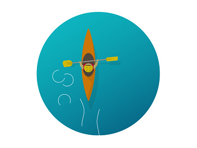 Kayaking colour design illustration kayaking