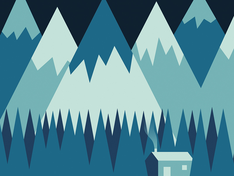 Christmas in the mountains illustration snow mountains christmas