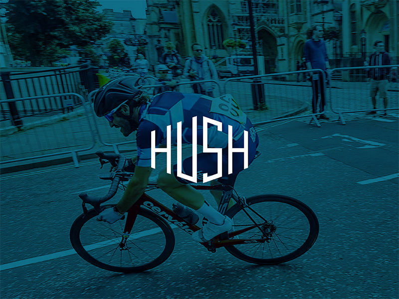 Hush Cycling cycling illustration branding