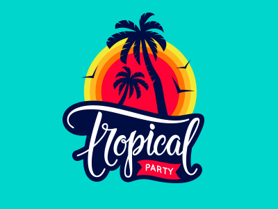 Tropical party logo