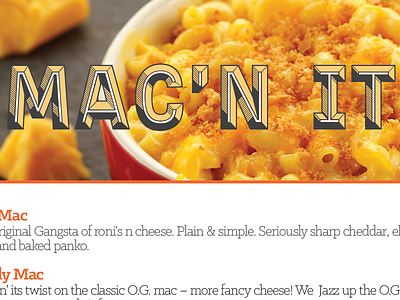 Mac'n It Menu cheese header mac mac and cheese macaroni menu