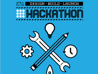 Hackathon - Design, Build, Launch build design hackathon launch logo poster typography