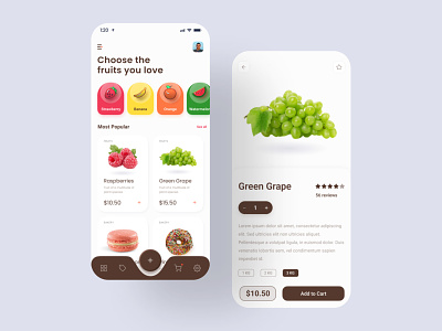 Fruits App app clean ui design fruit fruit app fruits app grocery store mobile app store app ui uiux