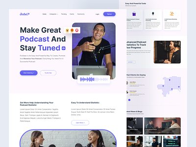 Podcast landing page design