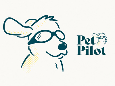 Pet Pilot dog earflap flying goggles identity identitydesign illustration