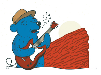 Bluesy Blue Bear blue bear colorado digital music illustration online festival red rocks sg vector