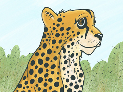 Cheetah cactus cheetah illustration