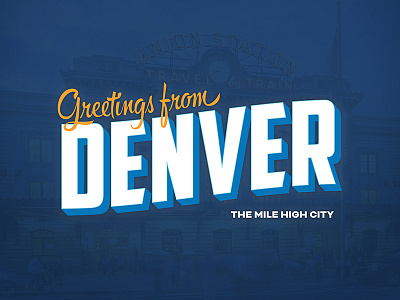 Greetings denver mile high postcard