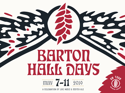 Barton Hall Days at On Tour Brewing barton hall brewery celebration hop bolt illustration on tour brewing scotch