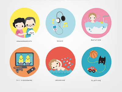 Liam's visual schedule children flat icon icons illustration simple