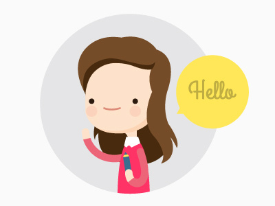 Hello! I became a cartoon cartoon character characterdesign digital flat girl illustration minimal vector