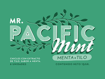 MR. Pacific Mint Gum cover branding chill flat green gum illustration lettering lime logo mint packaging tipography