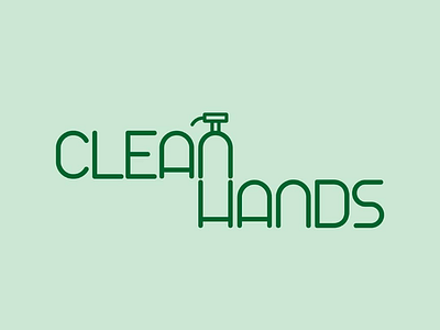 Clean Hands wordmark logo clean corona hand logo logomark typogaphy wordmark