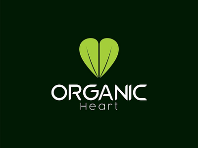 Organic Heart logo greenlogo heart heartlogo leaf leaf logo leaflet design leafs logo logo logoawsome healthy organic