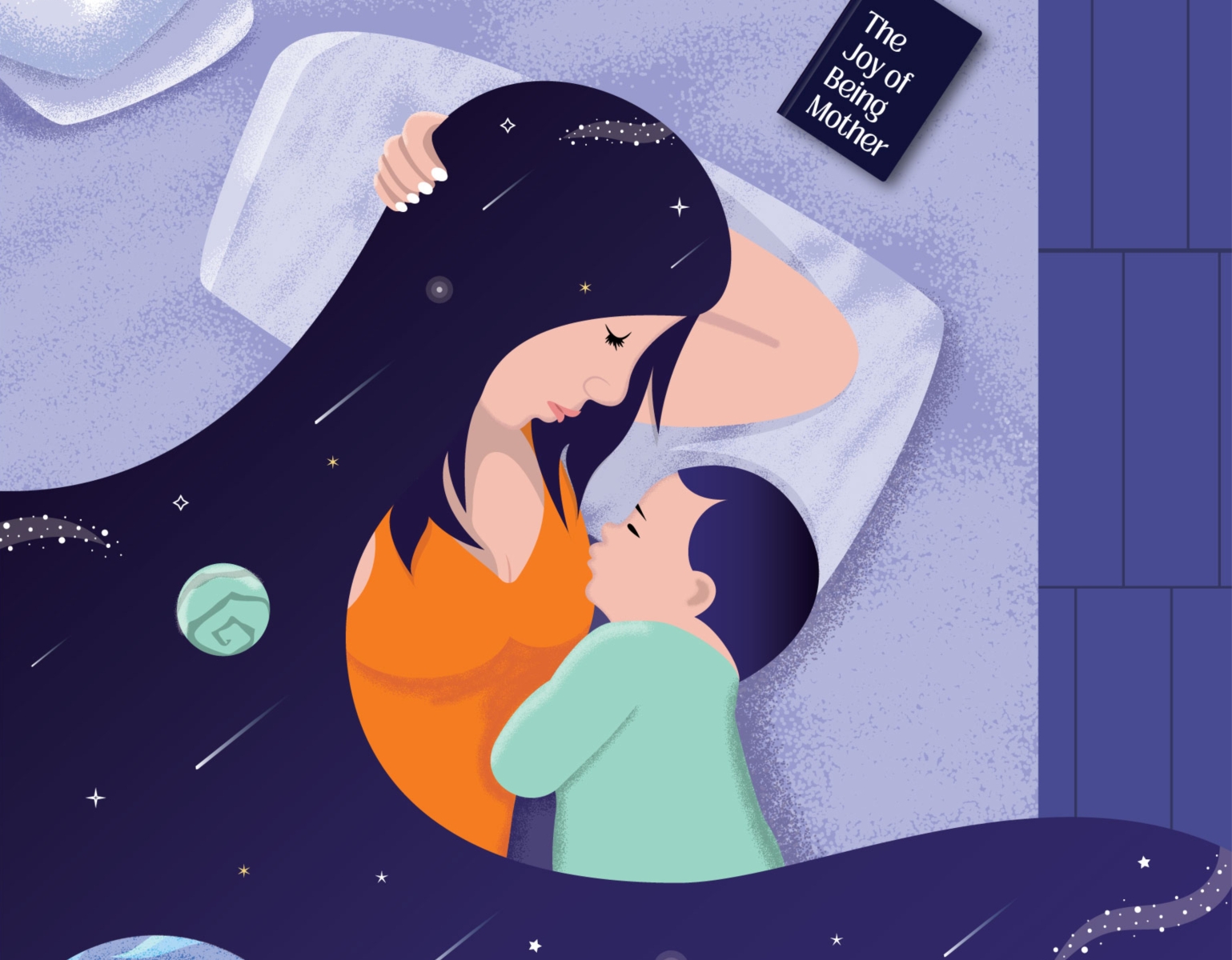 Mother and child sleeping | Mother's Day by Skephic Design on Dribbble