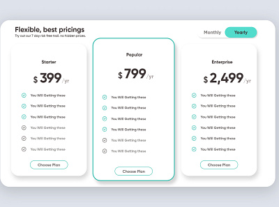 Modern Price Table UX/UI Design branding design minimal price table ui ux uxdesign uxui web webdesign website