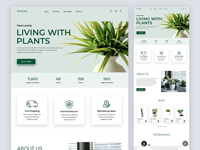 Greenla - Plant Selling Website UI UX Design branding design illustration logo online shop plant sell plant website ui ui design ux uxdesign uxui webdesign website