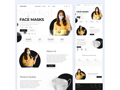 God Safe - Face Mask Selling Website UI UX Design branding corona covid covid 19 design illustration logo mask mask sell website raciodesigners ui ui design ux uxdesign uxui webdesign website