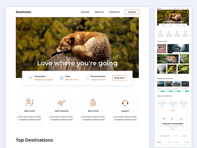 Travel website ui ux design