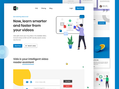 Video Services Website UI UX landing Page Design - Vizie