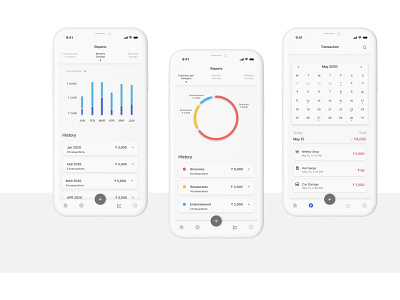 Pocket Money - Personal Finance Tracker App adobexd banking dashboard ui finance app financial app human interface ios ios app design ios app ui personal finance app ui