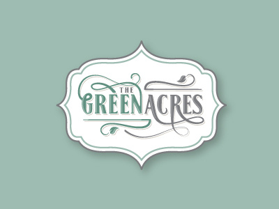 The Green Acres feminine green leaves swooshes typography