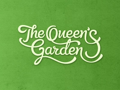 The Queen's Garden editorial feminine font garden green handwritten leaf logotype park swirls type typography