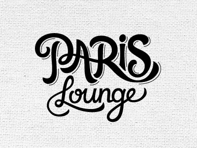 Paris Lounge feminine font handwritten logotype lounge paris swirls type typography