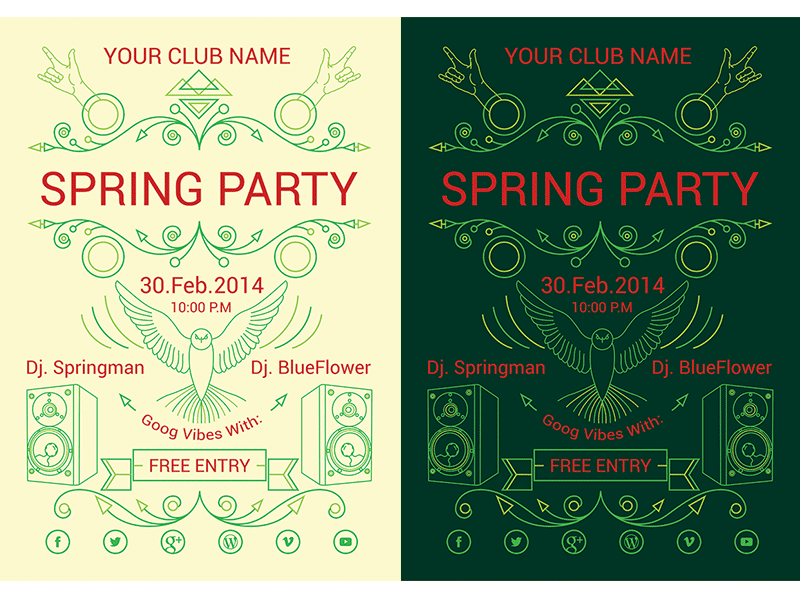 Dribble600x800 Spring Party Poster