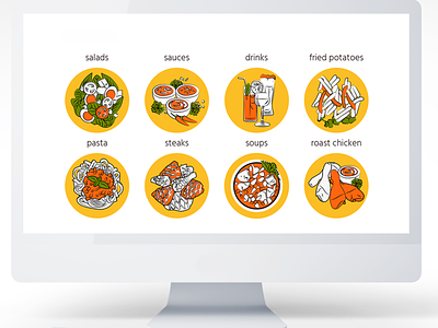 Custome Icons digital digital illustrations food food and drink icon set icons icons pack restaurant