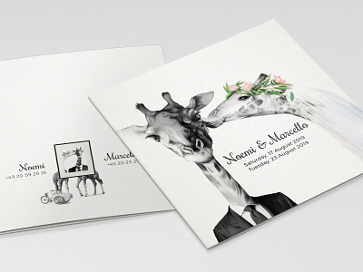 DoubleSquare Leaflet Wedding Invitation advertising branding design digital digital drawing drawing illustration invitation print typography wedding wedding invitation